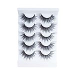 JIMIRE Natural False Eyelashes Light Volume Crossed Fake Lashes Pack 5 Pairs