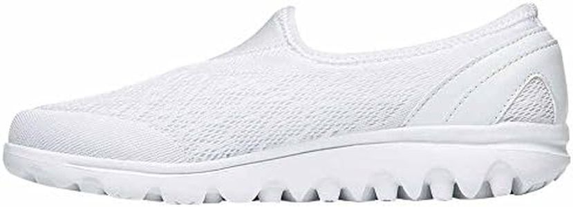 Propét Womens TravelActiv Slip On Walking Walking Sneakers Shoes Casual - White - Size 8 2E, White, 8 X-Wide