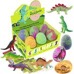 Bath Bombs for Kids with Toys Inside, Organic Dinosaur Bath Bombs Gift Set, Bubble Bath Fizzes, Bath Toys for Kids 3-5, Dinosaur Toys, Christmas Gift Ideas, Stocking Stuffers for Kids