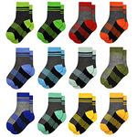 Kids Crew Socks Boys Girls Dynamic Athletic Colorful Socks Half Cushioned Socks For Active Kids 2-4Years