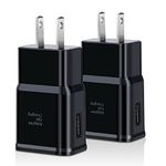 Fast Adaptive Wall Adapter, Excgood Fast Charge 3.0 Wall Charger Compatible with Galaxy A13 A12 A03s S22 S21 S20 S10e, Note 9, G6/5,HTC 10 and More Android Phone (2-Pack, Black)