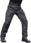 Hiwise Men's Stretch Tactical Pants Water Resistant Ripstop Cargo Pants Outdoor Lightweight EDC Work Hiking Pants (Charcoal, 32WX30L)