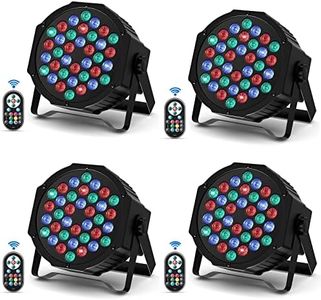 DELIBANG 4 Piezas Foco 36 LED Par, RGB Luces Escenario LED DMX 7CH con Control Remoto y Activación por Sonido, Iluminación de Escenario Fiestas para Bar Boda Banda Navidad Cumpleaños Halloween