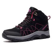 Women's Hiking Shoes Waterproof Non-Slip Ankle Boots Outdoor Lightweight Trekking Sneakers Black