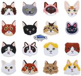 VGOL 34Pcs Animals Patches Cat and Fish Pattern Patch Sew Iron on Patches Colourful Decorative Patch Clothing Accessories for Jeans Jacket DIY Clothing