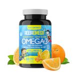 AquaOmega Kids Omega-3 Gummies - High EPA Omega-3 with DHA and Vitamin D - Omega-3 Supplements, Tasty Fish Oil Omega-3 Gummy, Omega-3 Kids, Omega-3 Fish Oil, Sugar Free, Orange, 260mg - 60 Gummies