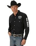 Jack Daniels Men's Daniel's Logo Rodeo Cowboy Shirt Black Large