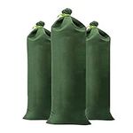 IUIBMI 10 Pcs Sandless Sand Bags for Flooding, Thickened Canvas Sand Bags Flood Protection Sand Bag Reusable Water Flood Barrier Sandbags with Ties for Doors Windows Basement