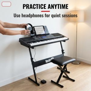 RockJam 61-Key Keyboard Piano – Portable Digital Music Instrument