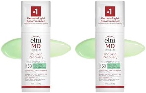 EltaMD UV Skin Recovery Face Sunscreen with Zinc Oxide, All Mineral, Safe for Sensitive Skin SPF 50, Green Tinted, 1.7oz 2PK