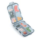 Travel Pill Organizer Box, 10 Compartments Portable Plastic Pill Case, Pill Box Dispenser for Medicines, Vitamin, Fish Oil (Black)