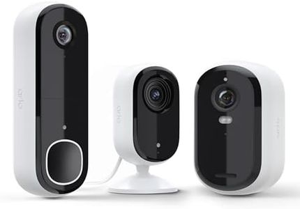 Arlo Video Doorbell 2K, Essential 2K Indoor Security Camera, & Essential Indoor/Outdoor 2K (2 Cameras) Bundle | Whole Home Camera Bundle 2nd Generation | Real Time Notification, Live Stream | White