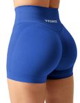 YEOREO Scrunch Workout Shorts Women Butt Lifting 3.5" Seamless V Waist Amplify Shorts Sport Gym Shorts Blue Medium