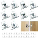 YEYIT 10 Pcs Double Roller Catch Door Catches,Twin Roller Closet Catch Hardware Caravan Door Latch, Cupboard Cabinet Wardrobe Door Latch with 40 Screws Zinc Plated for Wardrobe,Home Furniture（Silver）