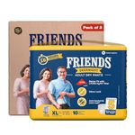 Friends Overnight Adult Diapers Pants Style - 80 Count XL with odour lock and Anti-Bacterial Absorbent Core- Waist Size 30-56 inch ; 76-142cm