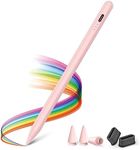 KINGONE Upgraded Stylus Pen, iPad Pencil, Ultra High Precision & Sensitivity, Palm Rejection, Power Display, Tilt Sensitivity, Magnetic Adsorption for iPad 2018 and Later (Pink)