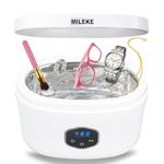 Ultrasonic Jewelry Cleaner, Sonic Eyeglasses Cleaner, Silver Jewelry Cleaner with Degas Function, Cosmetic Brush and Watch Cleaner in 5 Time Mode, 110V30W Necklace and Ring Cleaner 40KHz 20oz (600ml)