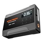 WOLFBOX 2000A Car Battery Booster Jump Starter with Air Compressor, 2500mAh Car Jump Starter for 5L Gas Engines, 12V Portable Tire Inflator with LED Display, Emergency Light, Jumper Cables