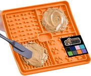 Gorilla Grip Lick Mat for Dogs, Deep Grooves for Dog and Cat Enrichment Toy, Strong Suction Grip, Freezer Safe, BPA Free Silicone Licking Pad for Bath, Grooming, Nail Trimming, Orange