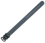 20mm Military RAF Style Ballistic Nylon Watch Band - Grey w/ Black PVD Buckle