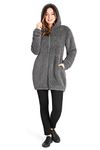 CityComfort Womens Hoodie, Warm Soft Fleece Hoodies - Womens Gifts (Dark Grey Longline, S)