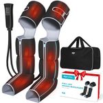 ALLJOY Leg Massager, Upgraded Zipper Design Leg Massager for Circulation and Pain Relief,6 Modes,3 Intensities,3 Heating Levels,Easy to Wear,30 Minutes Auto Shut-Off Function,Adjustable Size