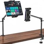 Cenawin Table Tablet Stand Holder for iPad, 360° Swivel Adjustable Long Arm Tablet Stand for Desk, Metal Kitchen Office Desk Tablet Stand Mount Clamp for iPad Pro Air Mini, 4.7"-13.5" Tablets Phones