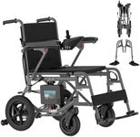 ROPLASO Electric Wheelchair for Adults Lightweight Foldable Electric Wheelchair for Seniors Power Motorized Wheelchair (Darkgrey)