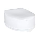 HOMECRAFT Savanah Raised Toilet Seat 6" with Lid, Elongated & Elevated Lock Seat Support for Elderly, Handicapped and Disabled Users, White Colour