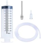 Giant Syringe for Liquid, Plastic Large 500ml Big Syringe with 31.5Inch Tube, 8Ga Blunt Needle, Individual Sterile Sealed for Scientific Dispensing Watering Paint Oil Refilling Feeding Measure