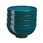 Denby - Greenwich Rice Bowls Set of 4 - Dishwasher Microwave Safe Crockery 480ml, 13cm - Green Glazed Ceramic Stoneware Tableware - Chip & Crack Resistant Soup Bowls