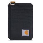 Carhartt Mens Front Pocket Wallets, Durable Canvas Or Leather with Money Clip, Nylon Duck (Black), One Size US