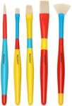 MEEDEN Paint Brushes for Kids: 5 Pcs Round Flat & Fan Kids Paintbrush Set for All Purpose - Preschool Toddler Paint Brushes for Acrylic & Washable Paint