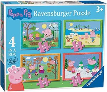 Ravensburger Peppa Pig Quatre Saisons Boîte de 10,2 cm (12, 16, 20, 24 pièces) Puzzles pour Enfants à partir de 3 Ans