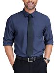 COOFANDY Mens Slim Fit Dress Shirt Business Casual Shirt Button Down Shirt with Pocket Denim Blue