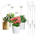 SANSI Grow Lights for Indoor Plants, ETL Listed Pot Clip LED Plant Lights for Indoor Growing, Full Spectrum, 4-Level Dimmable, Auto On Off 3 6 12 Hrs Timer for Small Plants,Garden White 5V 4-Pack