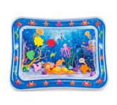 INDYZON Inflatable Tummy Time Water Play Mat for Babies, Fun Activity Play Mat for Newborns & Kids, Leak-Proof Waterbed Floor Pad with Floating Toys, Indoor Outdoor Baby Water Playmate for Infants and Toddlers ( Rectangular, Pack of 1 )