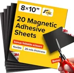 Magnetic Sheets with Adhesive Backing - 20 PCs Each 8" x 10" - Flexible Magnetic Paper with Strong Self Adhesive - Sticky Magnet Sheets for Photo and Picture Magnets, Stickers and Other Craft Magnets…