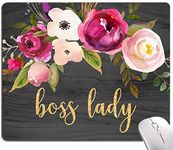 Armanza Mouse Pad, Boss Lady Quote Mouse Pad, Square Waterproof Mousepad Non-Slip Rubber Base Wireless Mouse Pads for Office Laptop, Cute Mouse Pads with Designs for Women