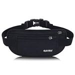 DAITET Running Belt Waist Pack, Fanny Pack for Men&Women, Travel Money Belt, Waterproof Waist Bag, Adjustable Workout Belt Fits All Phone (Pure Black)