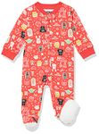 Amazon Essentials Disney Star Wars Marvel Baby Cotton Footed Sleep and Play, Star Wars Holiday, 3-6 Months