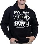 Duct Tape Can't Fix Stupid, but can Muffle The Sound | Funny Men Sarcasm T-Shirt-(Adult,2XL) Black