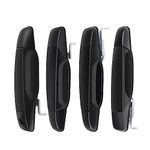 Exterior Black Door Handle - Compatible with 2007-2013 Chevy Silverado, Suburban, Tahoe, Avalanche, GMC Sierra, Yukon, Cadillac Escalade Pickup Truck SUV - 4 PCS Front Rear Driver & Passenger Side