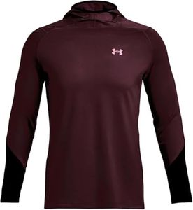 Under Armour Men's ColdGear Infrared Hoodie Pullover 1368020, Dark Maroon/ White Logo 600, 4X-Large
