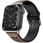 HALLEAST Sport Straps Compatible with Apple Watch Strap 49mm 45mm 44mm 42mm 41mm 40mm 38mm,Silicone Leather Replacement Band for Apple Watch Ultra SE iWatch Series 8 7 6 5 4 3 2 1