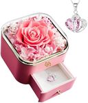 Leayiuvan Preserved Flower in A Box -Preserved Rose Last for Over 1 Year Gift for Wife Girlfriend Daughter Valentines Day Mothers Day Anniversary Day Birthday Christmas - Eternal Rose Gift (Pink)