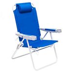 SUNNYFEEL Folding Beach Chair Camping Chairs for Adults Lightweight Aluminium 5 Reclining Positions Adjustable High Back Portable for Outdoor, Camp, Festival, Garden, Fishing