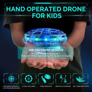 Kids Mini UFO Drone with LED Lights – Hand Operated Flying Toy