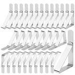 PAXCOO Table Cloth Clips, 30 Pieces Stainless Steel Table Cover Clamps for Indoor & Outdoor Tables Use, Adjustable Table Cloth Holders for Picnics, Parties, Weddings, Dinners, Schools