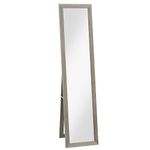 HOMCOM Rustic Full Length Mirror, Hanging and Freestanding Floor Mirror, Farmhouse Decorative Wall Mirror, for Living Room, Bedroom, 157 cm, Grey